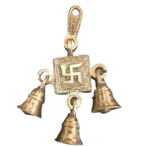 OM-SWASTIK Wall Hanging with Antique Finish for Home Decor |Set of Om Swastik Brass Wall Hanging for Door Entrance-Pack of-2