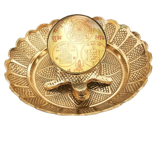 PujaSamadhaan Authentic Vastu Brass Tortoise Turtle | Feng Shui Metal Plate Handicraft Décor - Ideal Gift for Home & Office (Weight: 220g/100g)