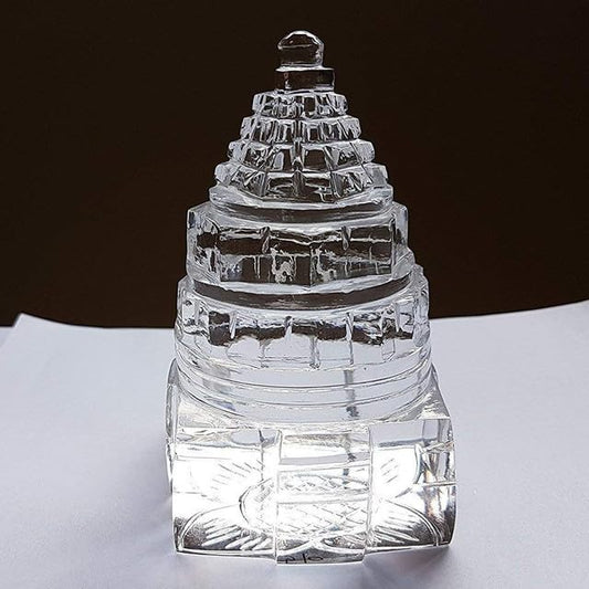 Puja Samadhaan Sphatik Shree Yantra Original Certified Sphatik Healing Clear Quartz Crystal for Mediation Puja (20-30 Gram) set-0ne