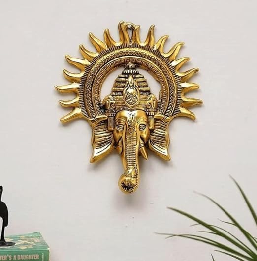 Surya Ganesha Metal Wall Hanging for Home Decor /Ganesha Wall Decor/Wall Hanging Kiran Ganesh/Suraj Kiran